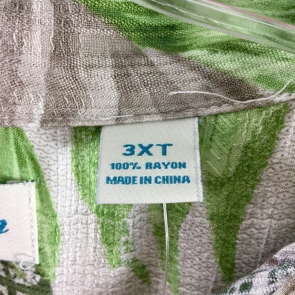 Caribbean Tropical Print Island Style Camp Shirt Size 3XT - Picture 3 of 10